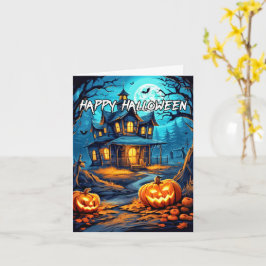 Spooky Pumpkins Haunted House Happy halloween Kort
