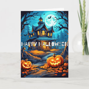 Spooky Pumpkins Haunted House Happy halloween Kort