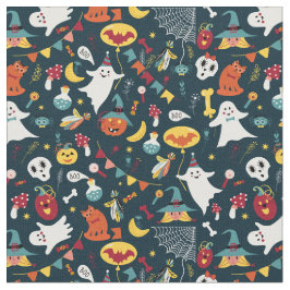 Spooky Pumpkins witches Halloween Fabric Design Tyg