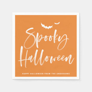 Spooky Push Lettering Orange Halloween fest Pappersservett