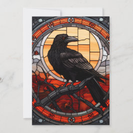 Spooky Raven-fastkedjat glas Inbjudningar