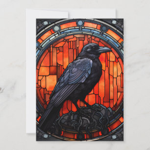 Spooky Raven-fastkedjat glas Inbjudningar