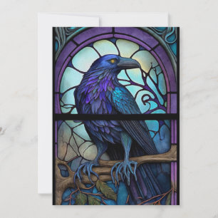 Spooky Raven-fastkedjat glas Inbjudningar