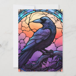 Spooky Raven-fastkedjat glas Inbjudningar