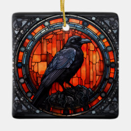 Spooky Raven-fastkedjat glas Julgransprydnad Keramik