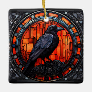 Spooky Raven-fastkedjat glas Julgransprydnad Keramik