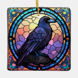 Spooky Raven-fastkedjat glas Julgransprydnad Keramik