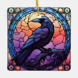 Spooky Raven-fastkedjat glas Julgransprydnad Keramik