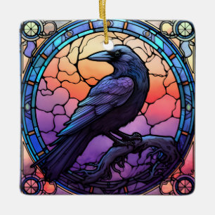 Spooky Raven-fastkedjat glas Julgransprydnad Keramik