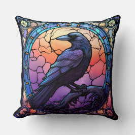 Spooky Raven-fastkedjat glas Kudde