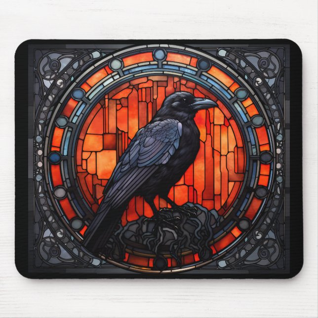 Spooky Raven-fastkedjat glas Musmatta (Framsidan)