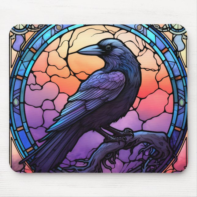 Spooky Raven-fastkedjat glas Musmatta (Framsidan)