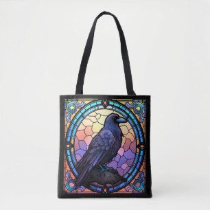 Spooky Raven-fastkedjat glas Tygkasse