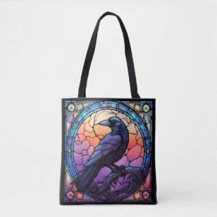 Spooky Raven-fastkedjat glas Tygkasse