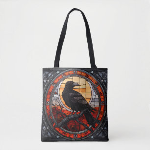 Spooky Raven-fastkedjat glas Tygkasse