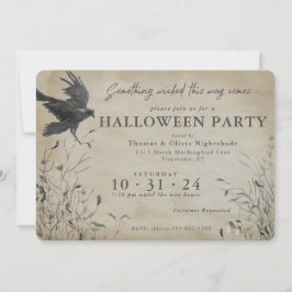 Spooky Raven Halloween | Något har gått Inbjudningar