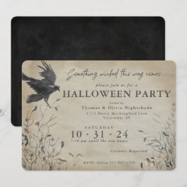 Spooky Raven Halloween | Något har gått Inbjudningar