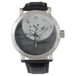 Spooky Ravens flyger mot hela månen Armbandsur