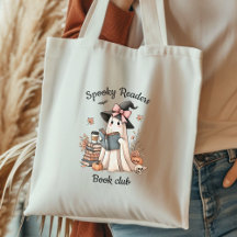 Spooky Readers Bok Klubb Cute Halloween Tote Bag