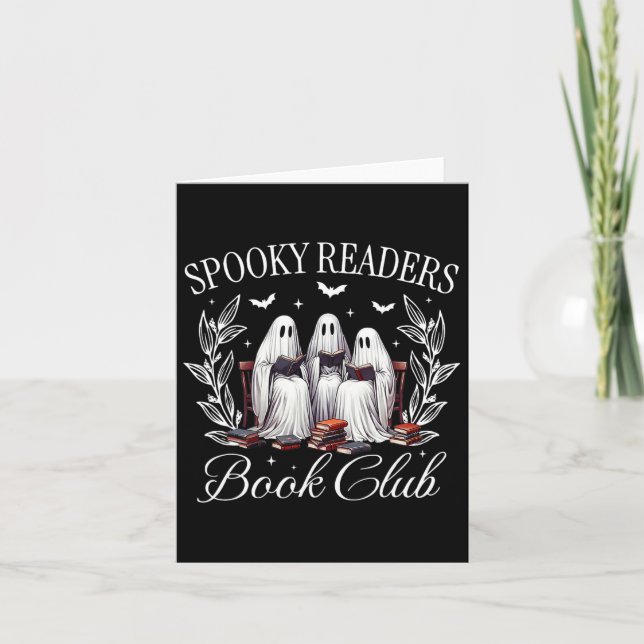 Spooky Readers Bok Klubb Funny Ghost Teacher Lyckl Kort (Framsida)