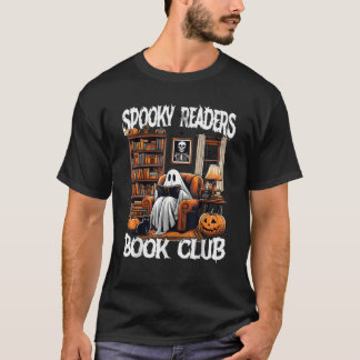 Spooky Readers Bok Klubb Ghost Bok Reading Pumpki T Shirt
