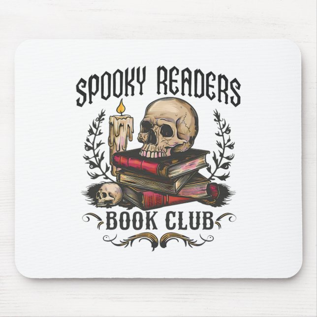 Spooky Readers Bok Klubb Horror Skull Halloween Musmatta (Framsidan)