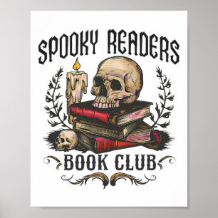 Spooky Readers Bok Klubb Horror Skull Halloween Poster