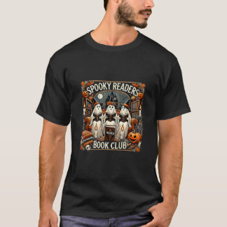 Spooky Readers Bok Klubb Retro Halloween Bok Kärle T Shirt