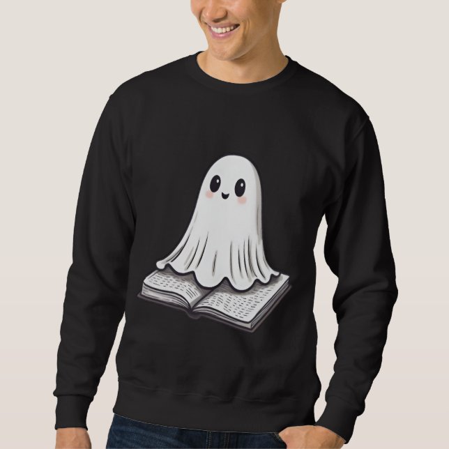Spooky Reads Lång Ärmad Tröja (Framsida)