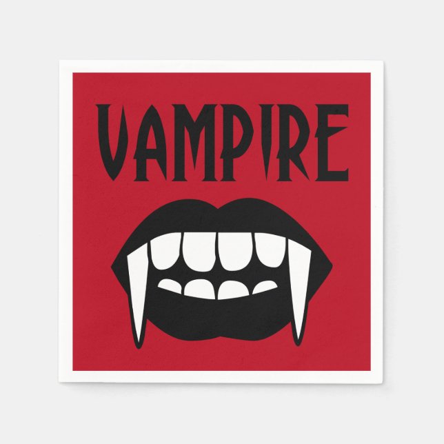 Spooky Red Vampire Halloween Pappersservett (Framsidan)