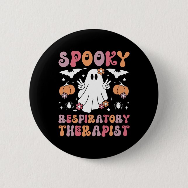 Spooky Respiratory Therapist Halloween Respiratory Knapp (Framsida)