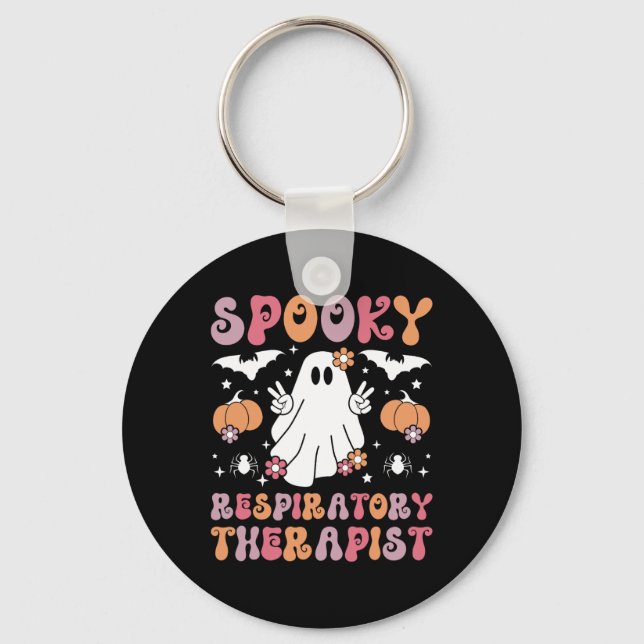Spooky Respiratory Therapist Halloween Respiratory Nyckelring (Framsida)