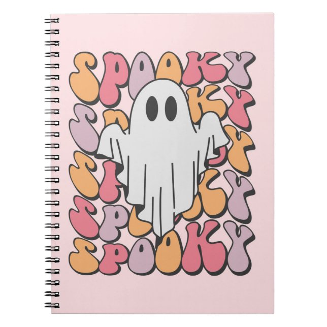 Spooky Retro Ghost Anteckningsbok (Framsidan)