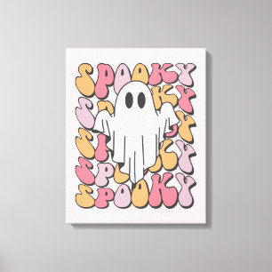 Spooky Retro Ghost Canvastryck
