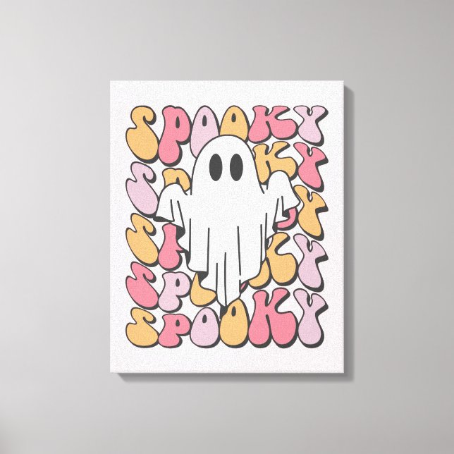 Spooky Retro Ghost Canvastryck (Framsida)