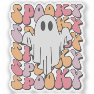 Spooky Retro Ghost Klistermärken
