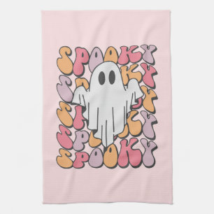 Spooky Retro Ghost Kökshandduk