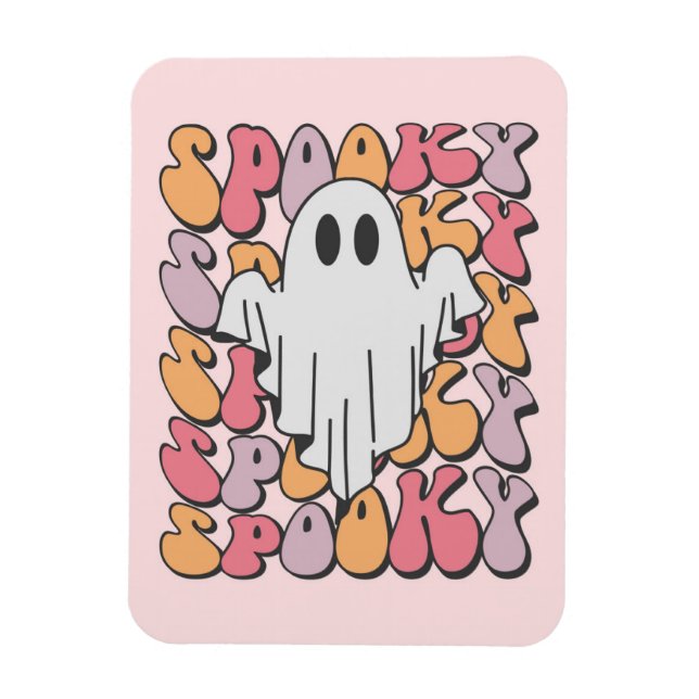 Spooky Retro Ghost Magnet (Vertikal)