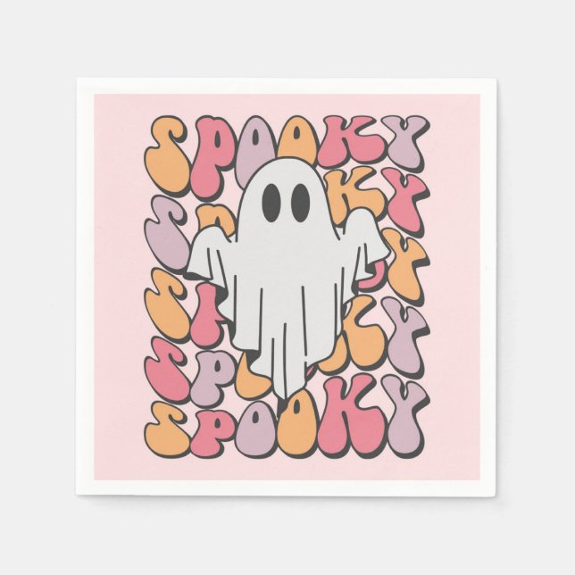 Spooky Retro Ghost Pappersservett (Framsidan)
