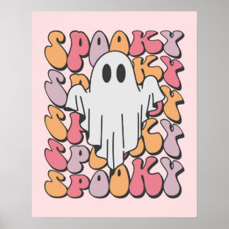 Spooky Retro Ghost Poster