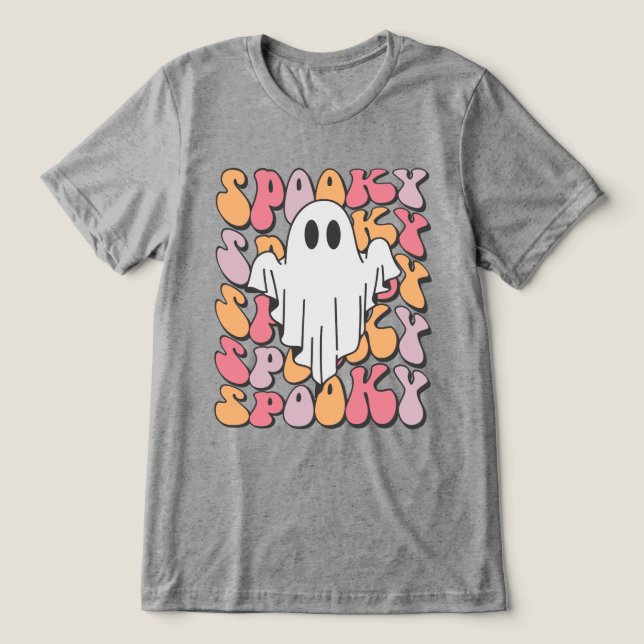 Spooky Retro Ghost T Shirt (Design Framsida)