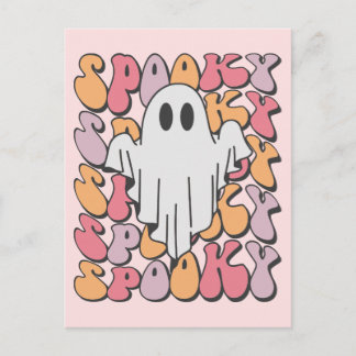 Spooky Retro Ghost Vykort