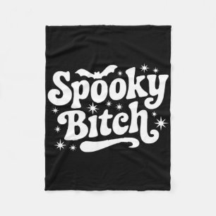 Spooky Retro Halloween Witch Citote som säger "Ts Fleecefilt