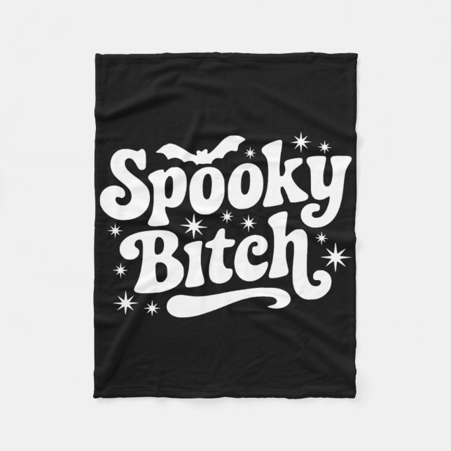 Spooky Retro Halloween Witch Citote som säger "Ts  Fleecefilt (Framsidan)