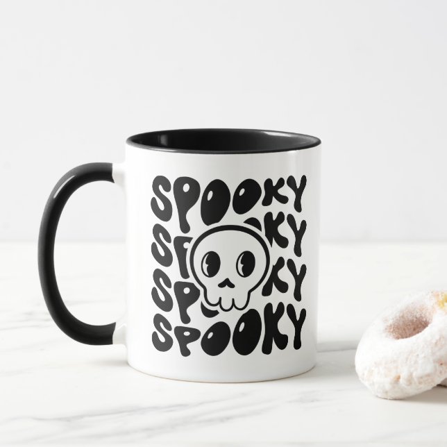 Spooky Retro Skull Mugg (Med munk)