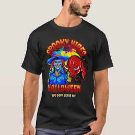 Spooky Rodeo Clown 2 och Bull Halloween T Shirt