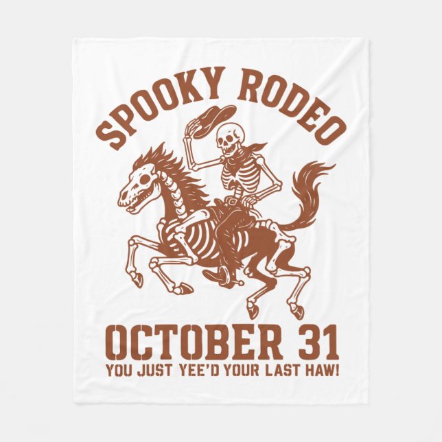 Spooky Rodeo Halloween 31 oktober Fleecefilt (Framsidan)