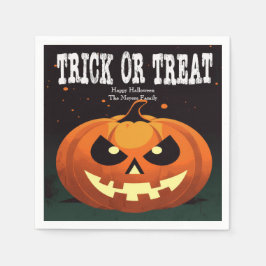 Spooky Roligt Evil Pumpkin Bus eller godis Pappersservett