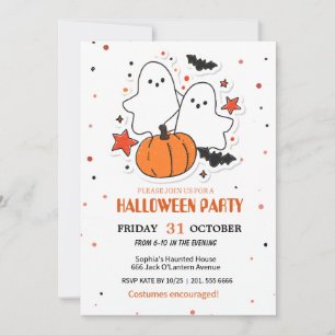 Spooky Roligt Halloween Costume Party-inbjudan Inbjudningar