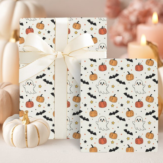 Spooky Roligt Halloween Costume Party Presentpapper (Skapare uppladdad)